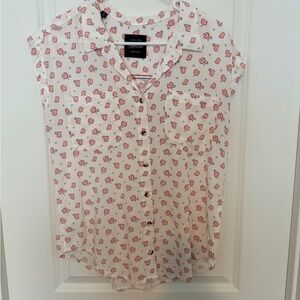 Jachs Girlfriend White and Red Floral Shirt